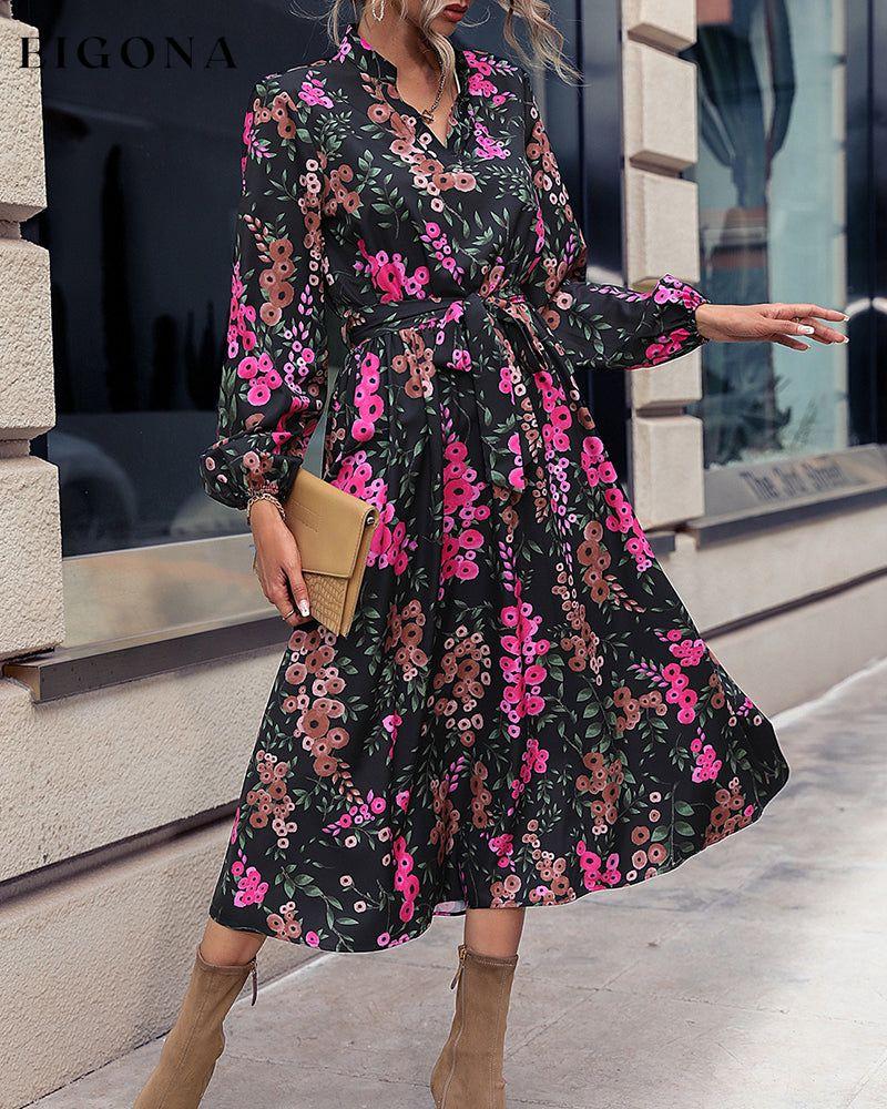 Floral Printed V Neck Dress 2023 f/w 23BF casual dresses Clothes Dresses spring