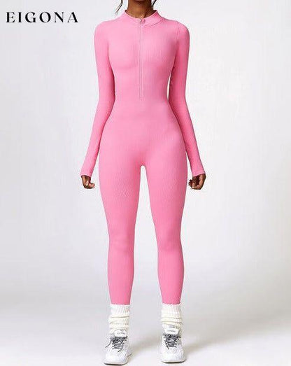 Half Zip Long Sleeve Active Jumpsuit clothes Ship From Overseas Z&C