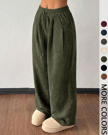 Drawstring Corduroy Long Pants 2024 f/w pants spring