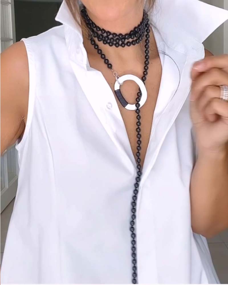 Casual Lapel Sleeveless Tank Top