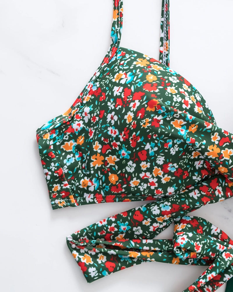 Sexy Printed Three Piece Set Swimsuit