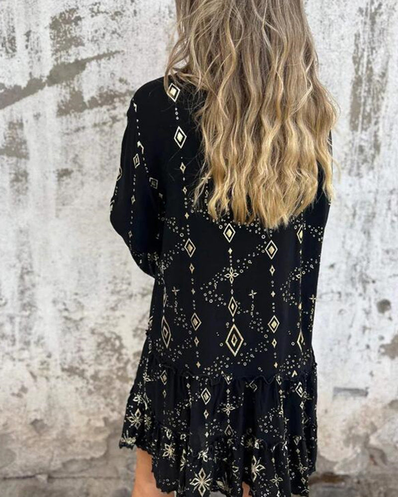 Lace Sleeve Hollow Out Oversized Dress