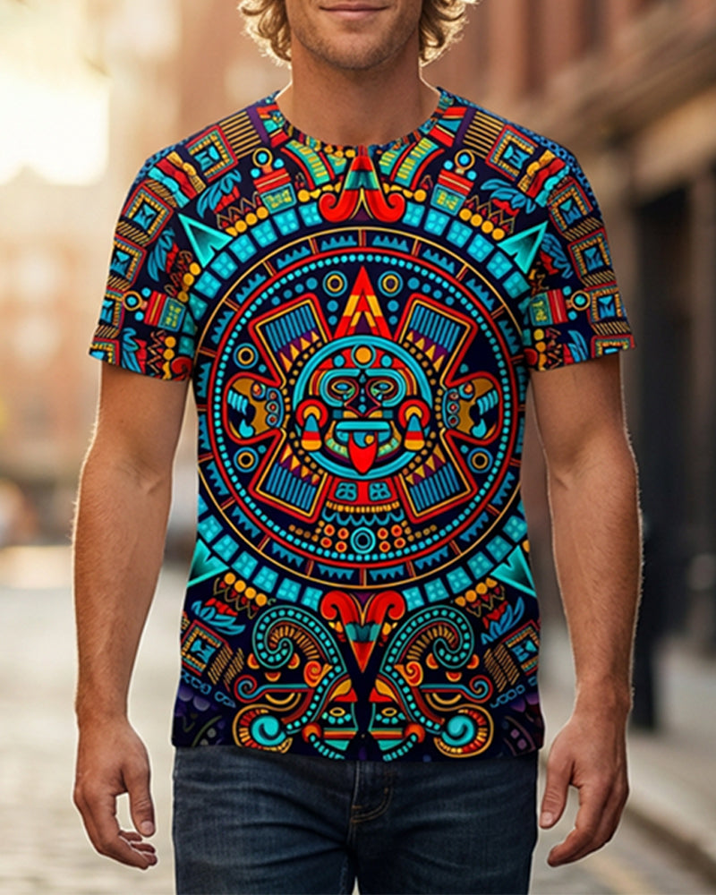 Crew Neck Printed Men's T-Shirt