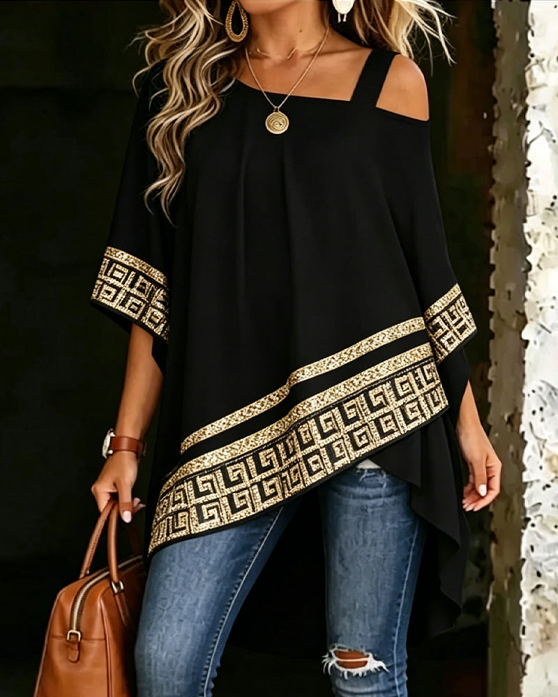 Off-Shoulder Fashion Asymmetrical Blouse