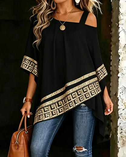 Off-Shoulder Fashion Asymmetrical Blouse