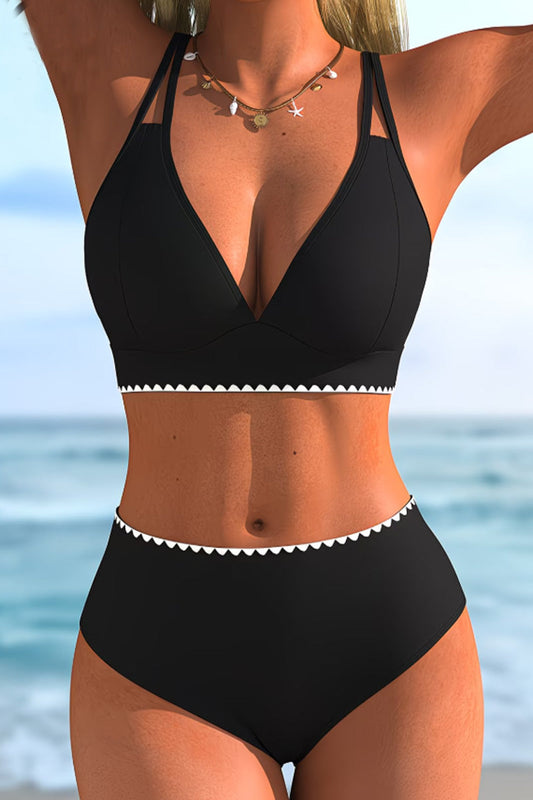 Two-Shoulder Strap Contrast Trim Bikini 2024 f/w bikinis spring summer