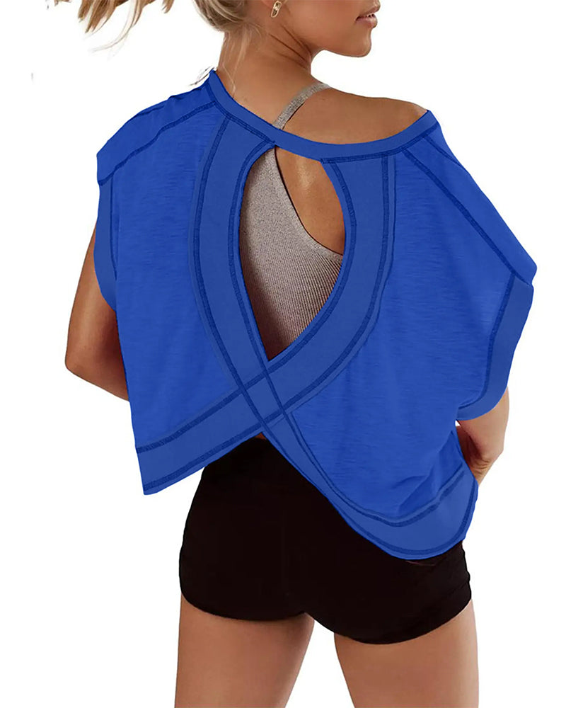 Backless Cross Design T-Shirt
