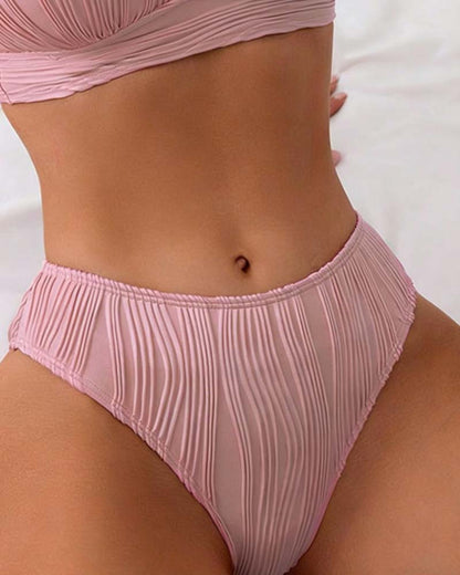 Textured Halter Neck Bikinis