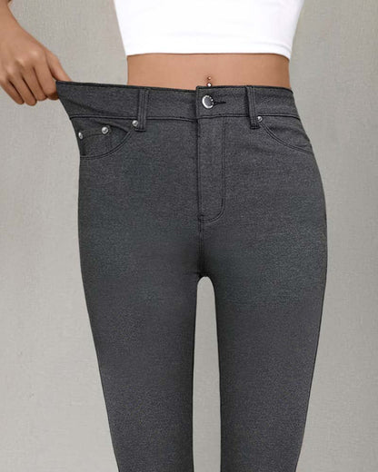 Women's Pocket Solid Skinny Casual Pant