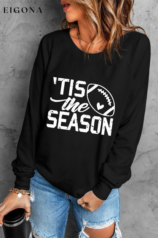 Football Graphic Round Neck Sweatshirt Black clothes Ship From Overseas Sweater sweaters SYNZ trend