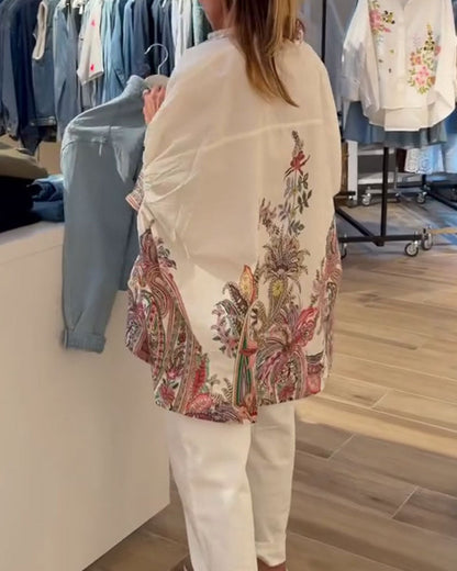 Loose-Fit Ethnic-Style Printed Shirt