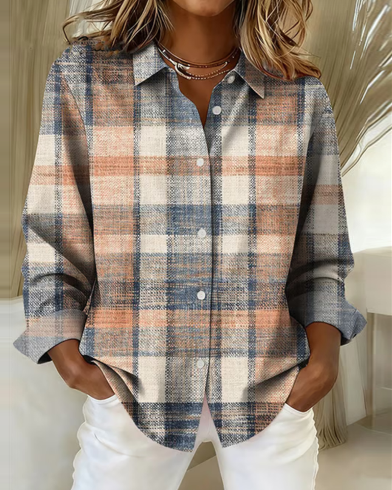 Button-Down Vintage Plaid Shirt