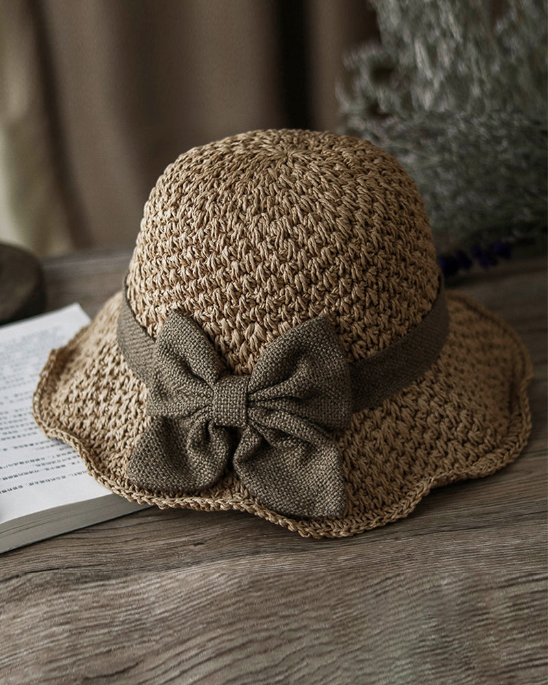 Casual Relaxed Holiday Bowknot Straw Hat