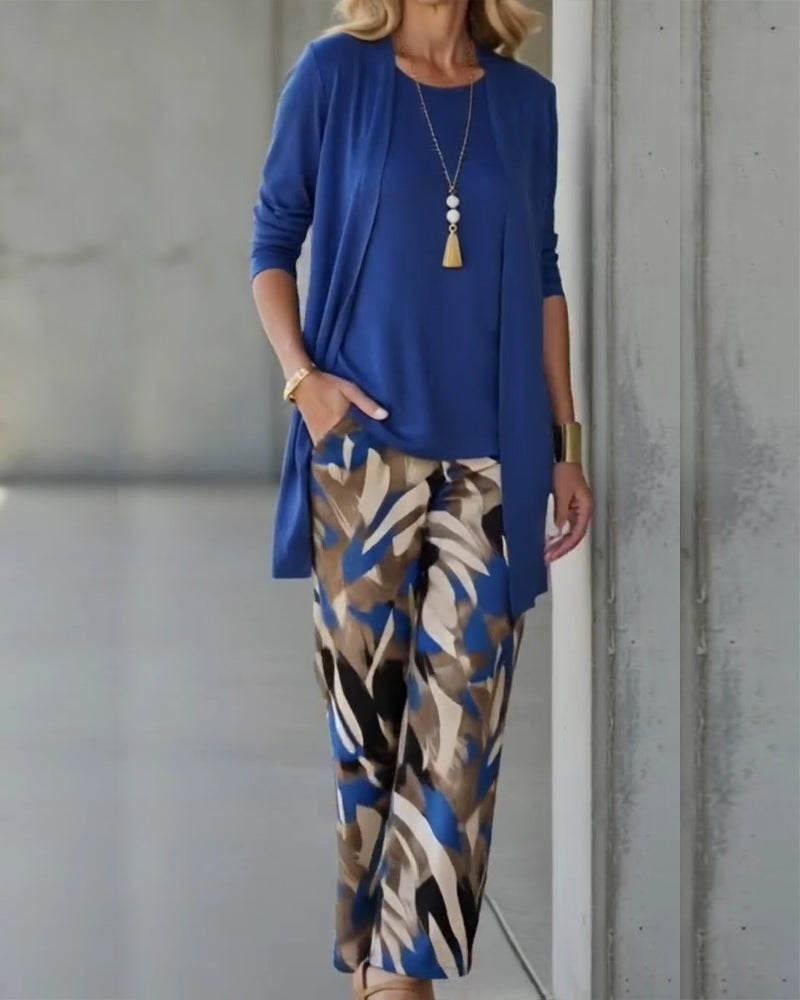 Printed Casual Three-Piece Set