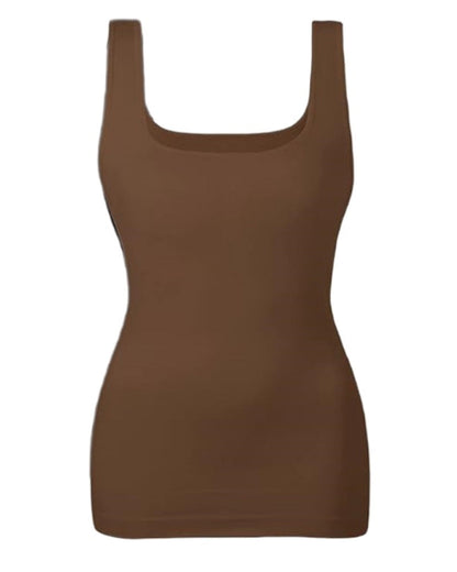 Solid Tummy Control Shaping Midi Tank Top