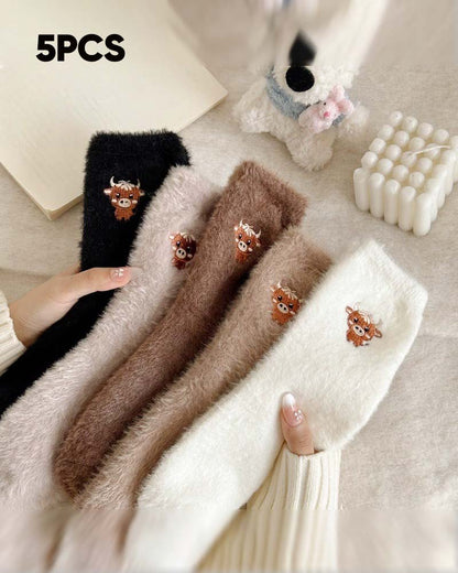 Cute Cow Slipper Socks