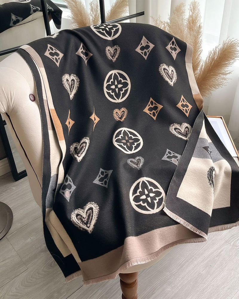 Heart Geometric Fashion Warm Scarf 2024 f/w accesories