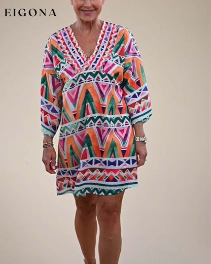 Colorblocked Loose Printed Dress casual dresses spring summer