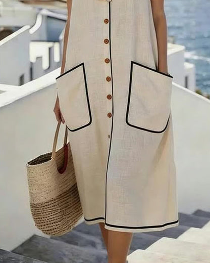 Contrast Trim Shift Dress