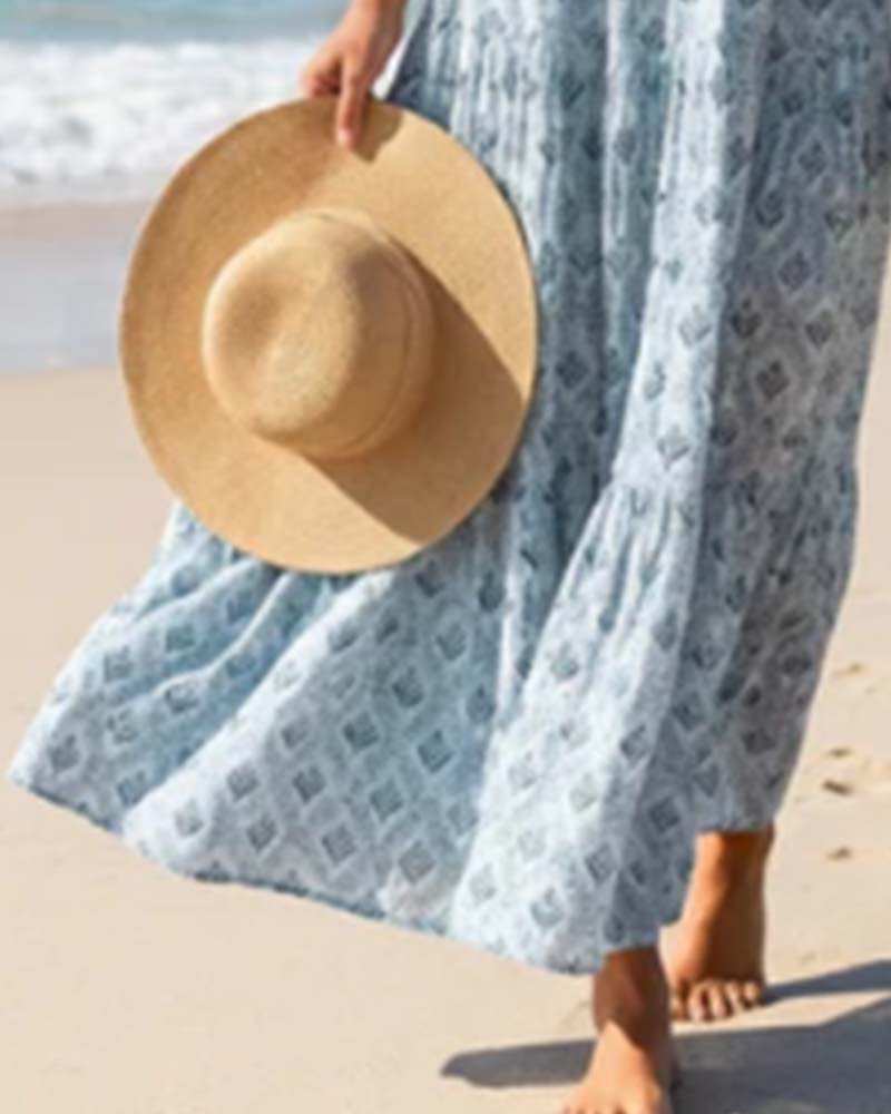 Vintage V-Neck Floral Dress