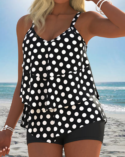 Polka Dot Layered Tankini