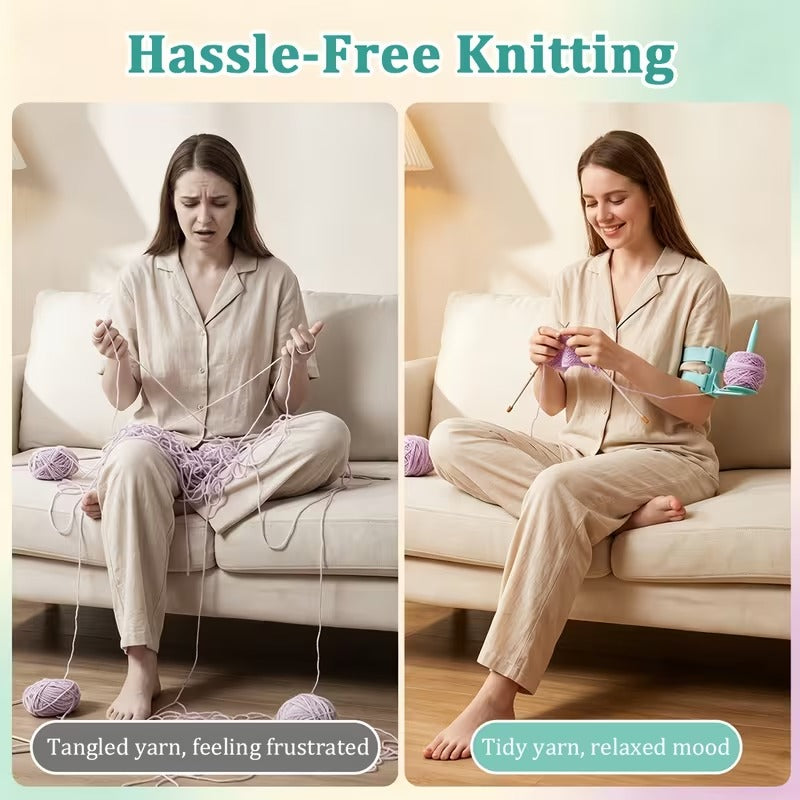 Adjustable Arm Yarn Holder for Knitting & Crochet