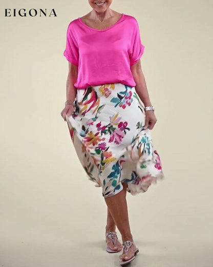 Floral print elegant skirt skirts spring summer