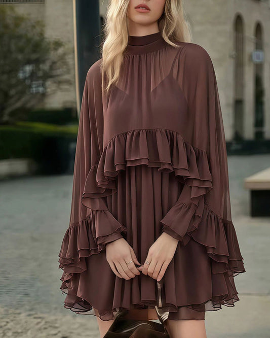 Elegant Chiffon Camisole Dress Two-Piece Set spring summer two-piece sets