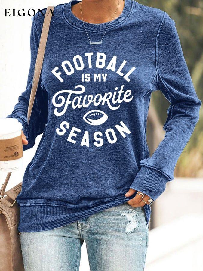 Football is My Favorite Season Prind Casual Sweatshirt ball print