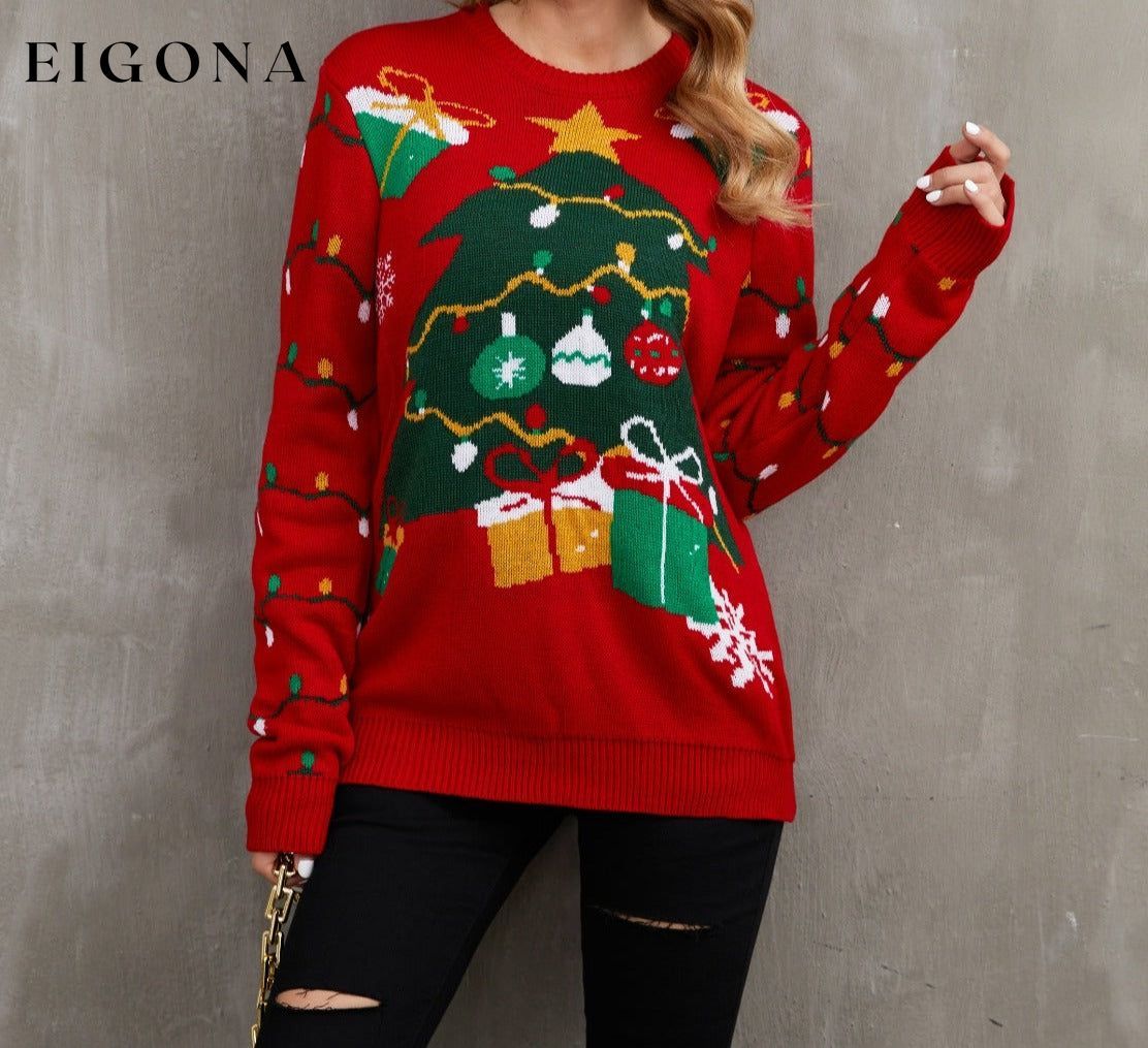 Christmas Theme Round Neck Christmas Sweater C.J@MZ christmas sweater clothes Ship From Overseas