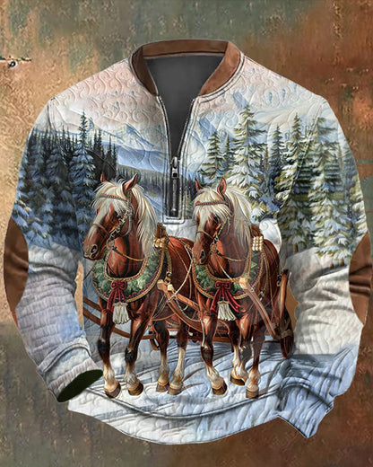 Men'S Western Animal Horse Print Sweatshirt sweatshirts man western style