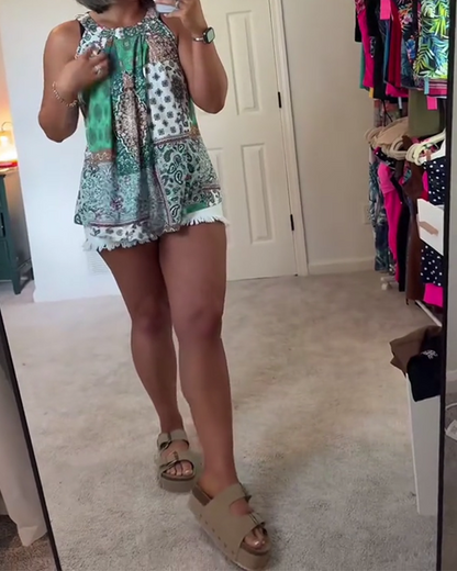 Sleeveless Printed Vest