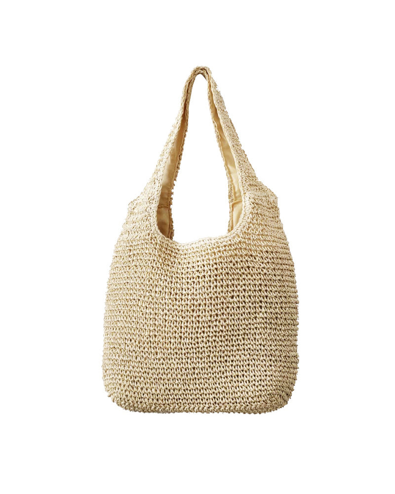 Artistic beach handmade straw bag