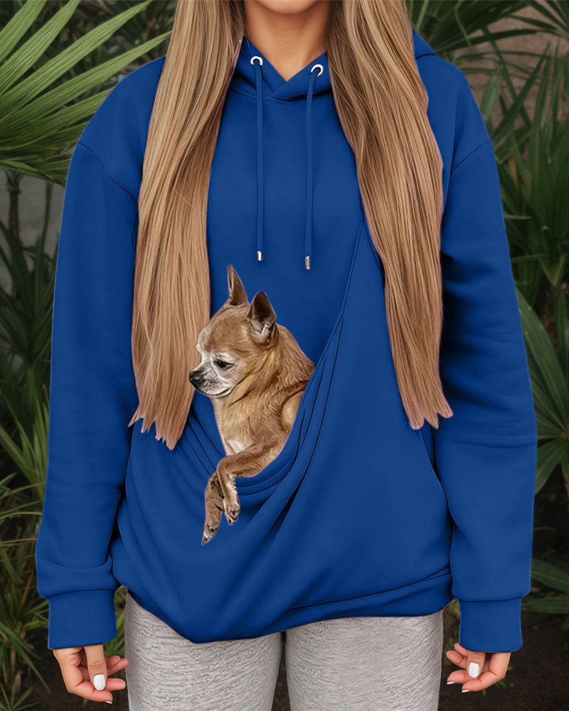 Large Pocket Solid Color Hoodie 2024 f/w hoodies & sweatshirts
