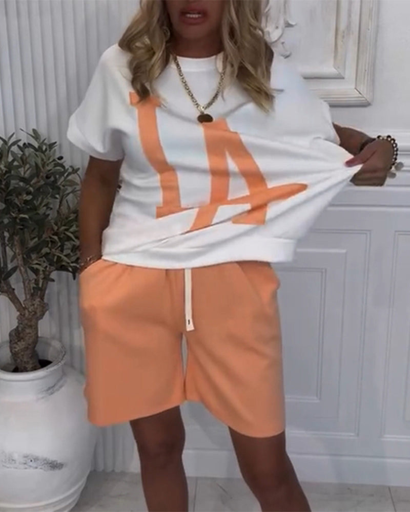 Casual sports letter print suit