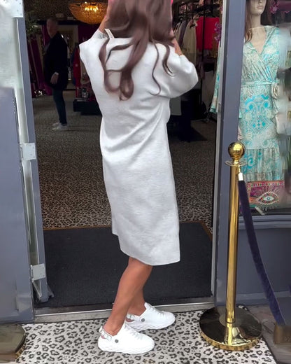 Half Sleeve Twist Casual Dress