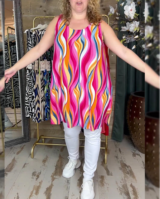 Canotta stampata colorata senza maniche