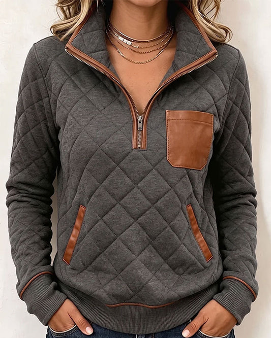 Argyle Half-Zip Collared Sweatshirt f/w sweatshirts