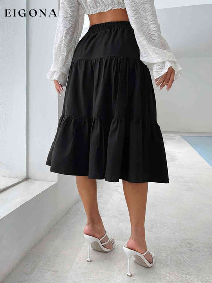 Tiered Midi Skirt bottoms clothes clothing midi skirts Ship From Overseas skirt skirts Women's Bottoms Z&H