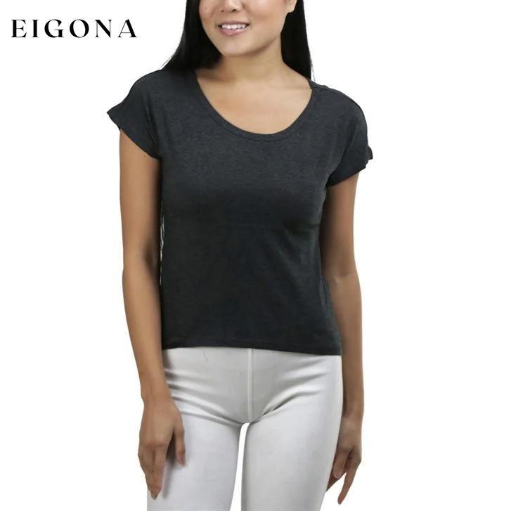 Basic Cotton Blend Cropped Tee Top Gray __stock:150 clothes refund_fee:800 tops