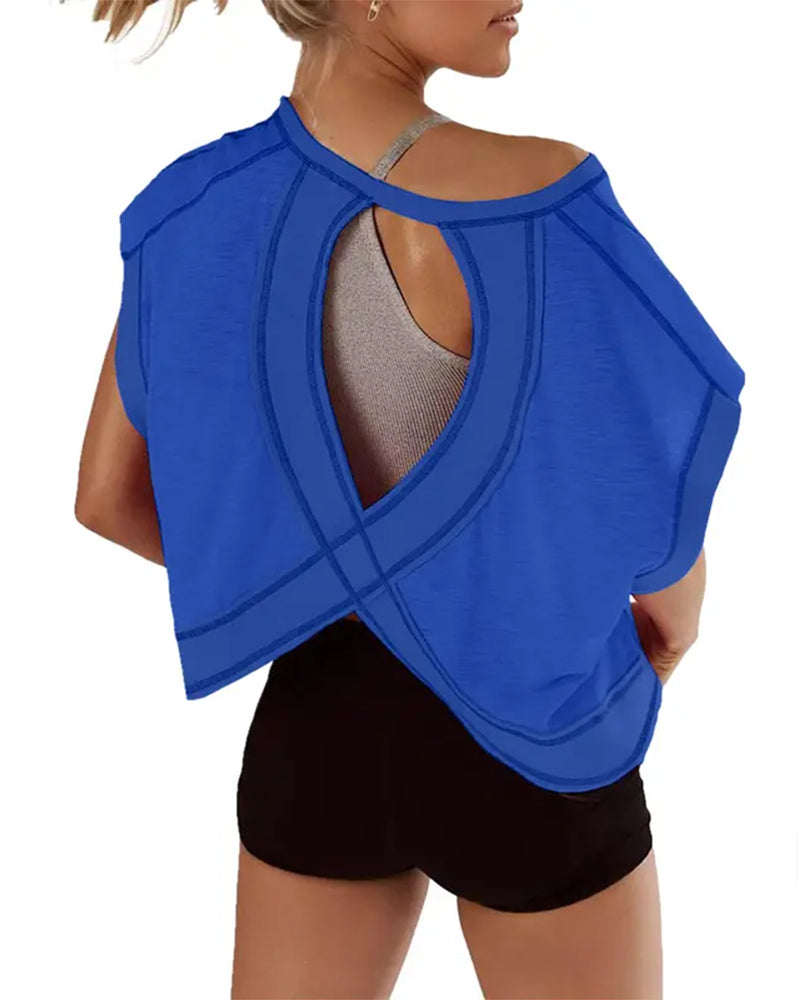 Backless Cross Design T-Shirt