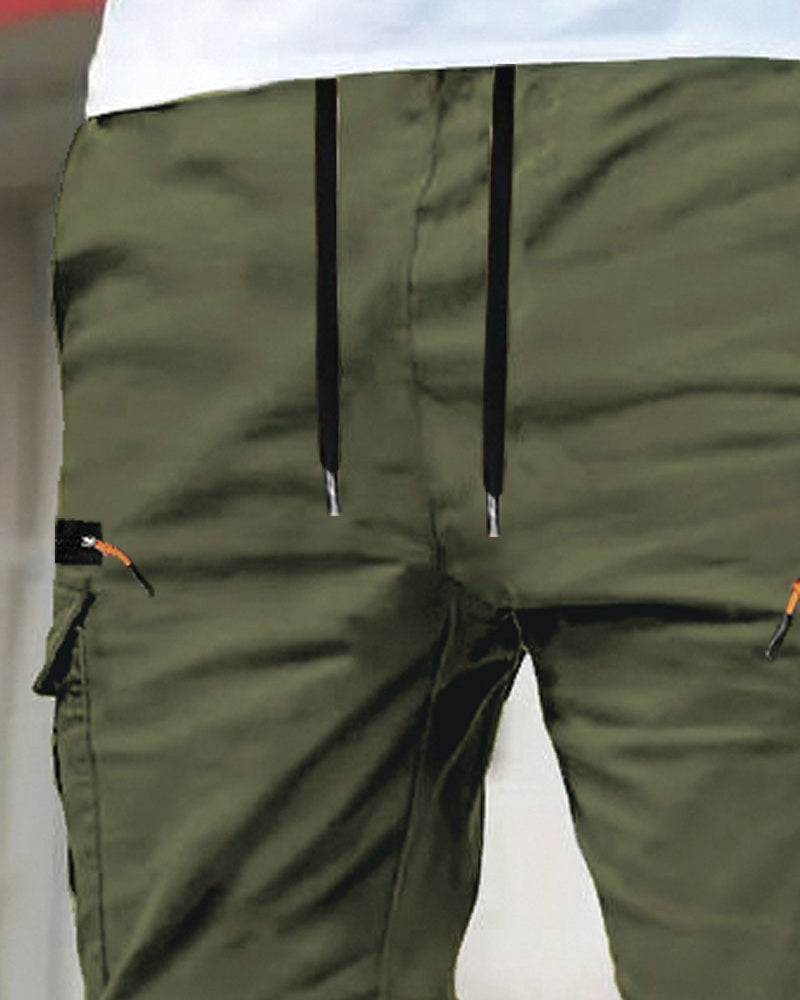 Men's Elastic Cuff Solid Color Relaxed Pant