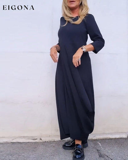 Simple solid color pocket dress 2023 f/w 23BF casual dresses Clothes Dresses spring