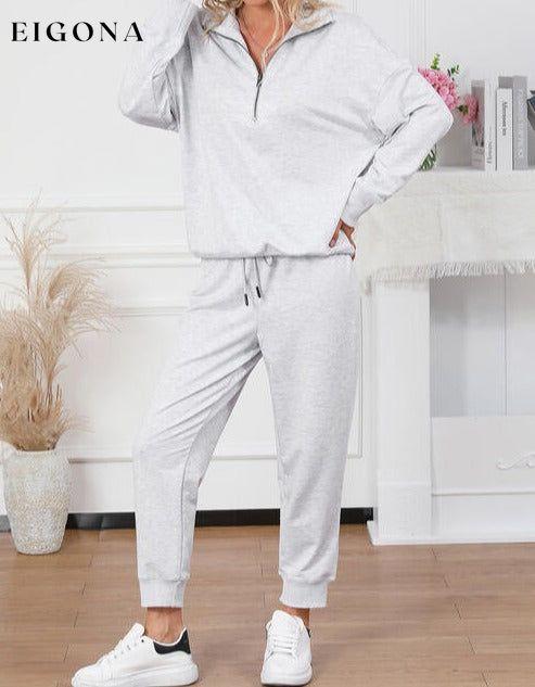 Half Zip Sweatshirt and Drawstring Sweatpants Set clothes Ship From Overseas SYNZ