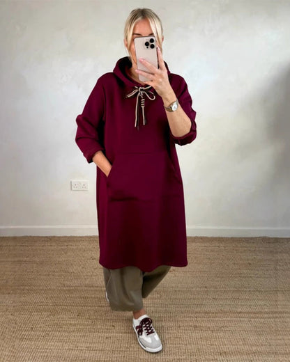 Oversized Hooded Dress with Pockets
