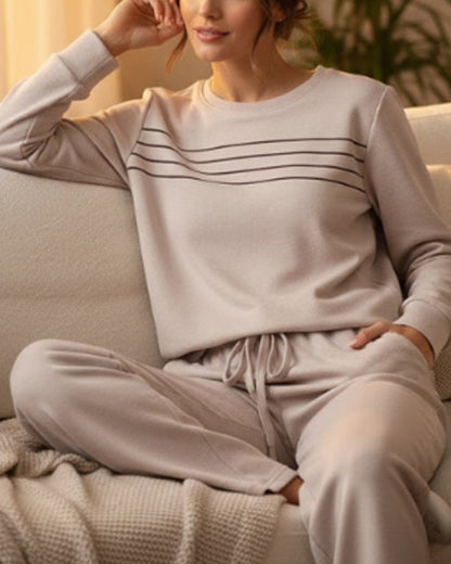 Women's Crewneck Top and Drawstring Pants Set