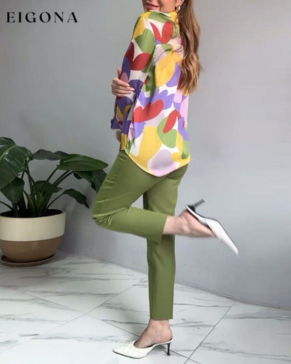 Colorful Lapel Printed Vacation Shirt blouses & shirts spring summer