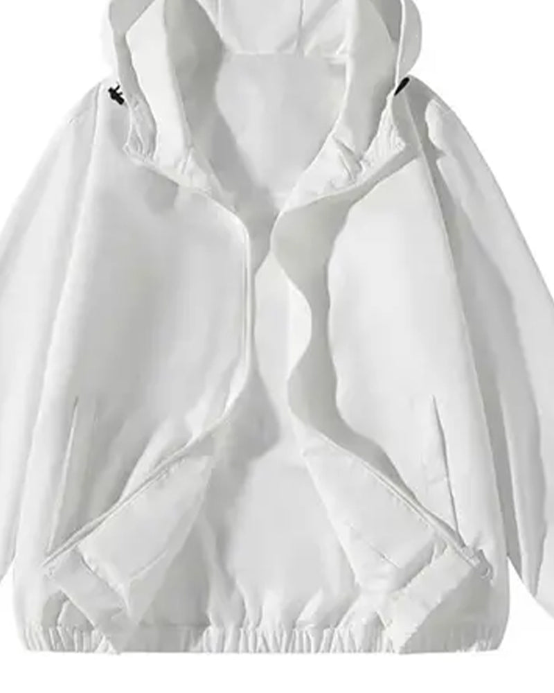 Solid Color Relaxed Pocket Hoodie Coat