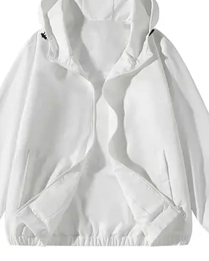 Solid Color Relaxed Pocket Hoodie Coat
