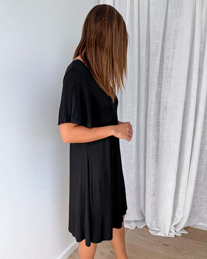 Lace Stitching V-Neck Dress